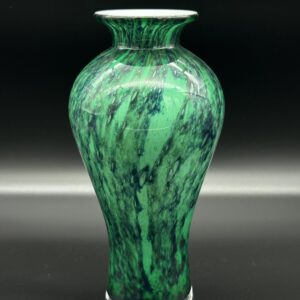 Wazon szklany zielony artystyczny