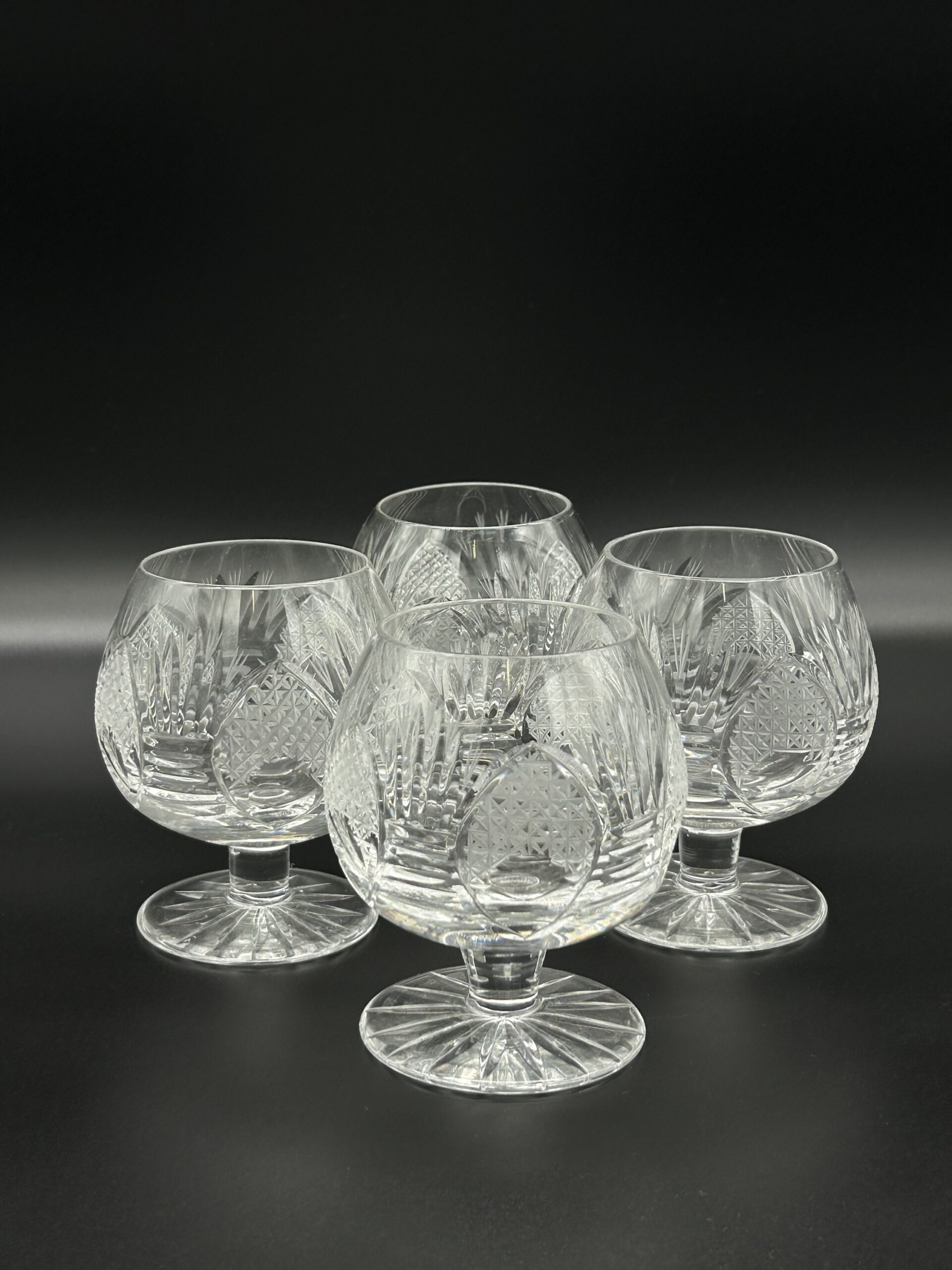 Zestaw 4 kieliszków kryształowych