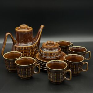 Zestaw kawowy ceramiczny brązowy