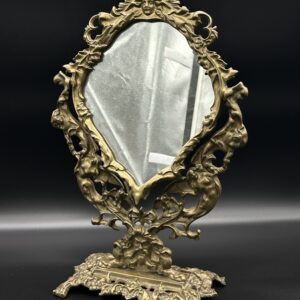 Lustro dekoracyjne mosiężne secesyjne