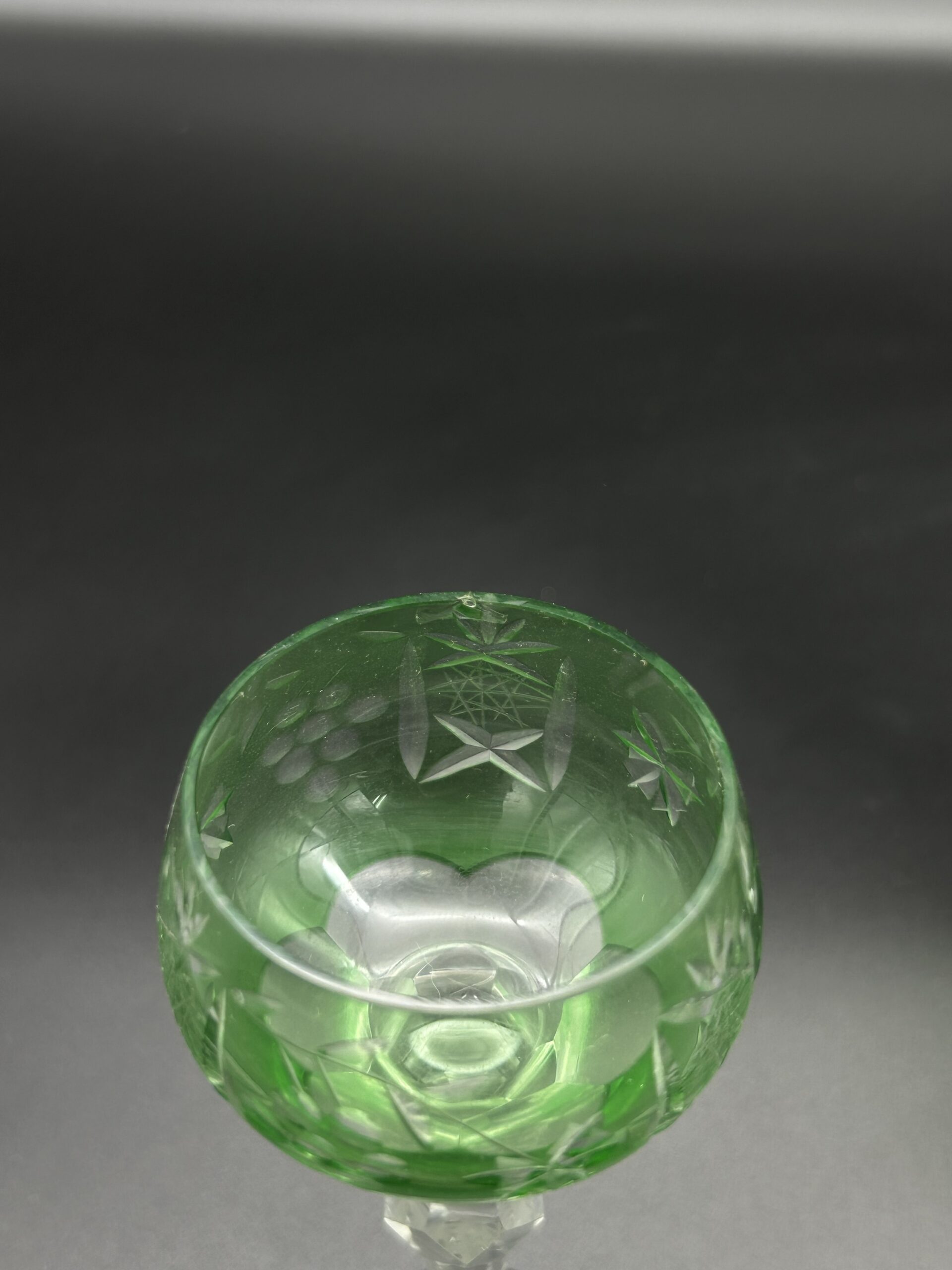 Zestaw 2 kieliszków zielonych grawerowanych - obrazek 2