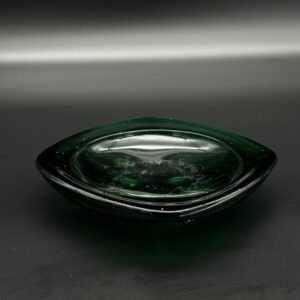 Szklana misa dekoracyjna ciemnozielona