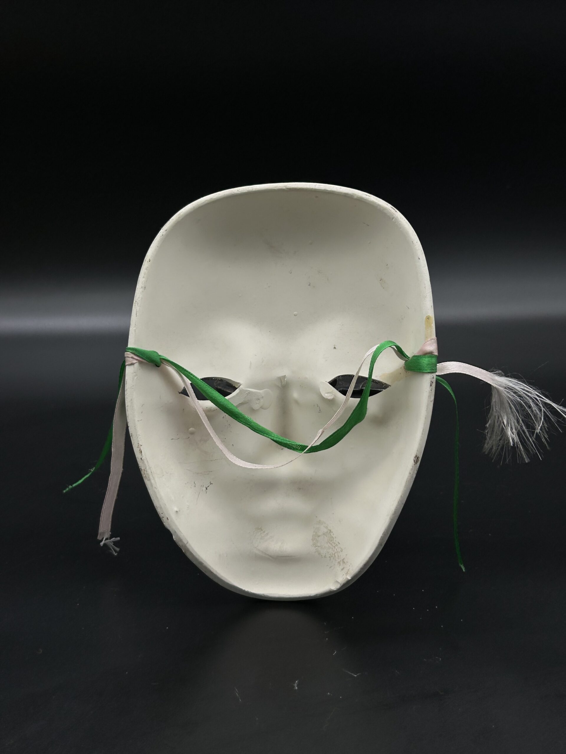 Maska dekoracyjna wenecka zielono-biała - obrazek 2