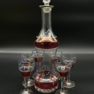 Zestaw karafka i kieliszki z ręcznym malunkiem