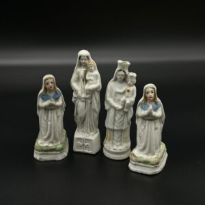 Figurka porcelanowa – Matki Boskiej z Dzieciątkiem (zestaw 4 szt.)